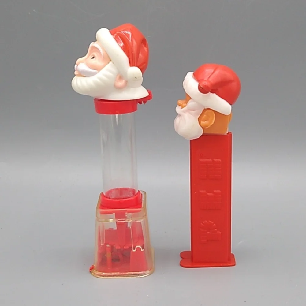 Santa Candy Dispensers PEZ Dispenser FLIX Mini Gumball Dispenser Set 2 Vintage